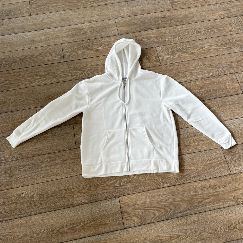 White Zip-Up Hoodie